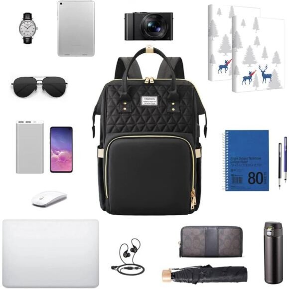 15.6 Inch Laptop Bag with USB Charging Port, College School Backpack - Picture 7 of 7